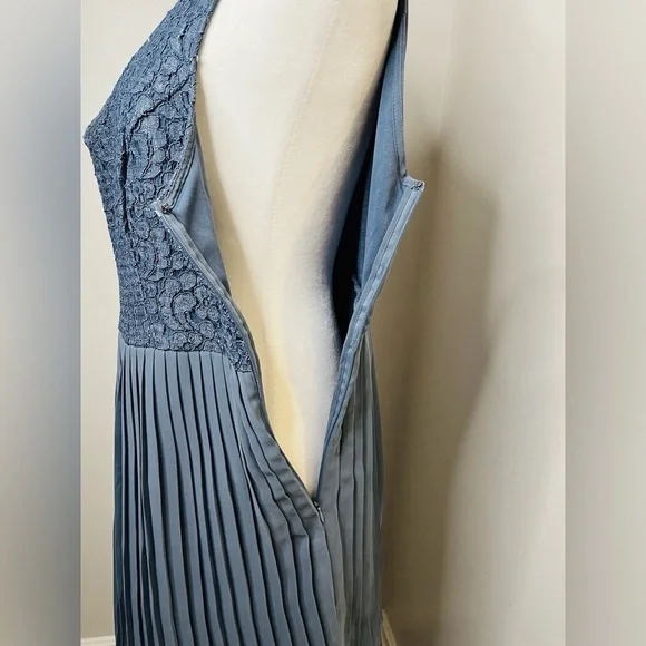 Lauren Conrad Blue Lace & Pleated Dress – Size 6 - Picture 3 of 10